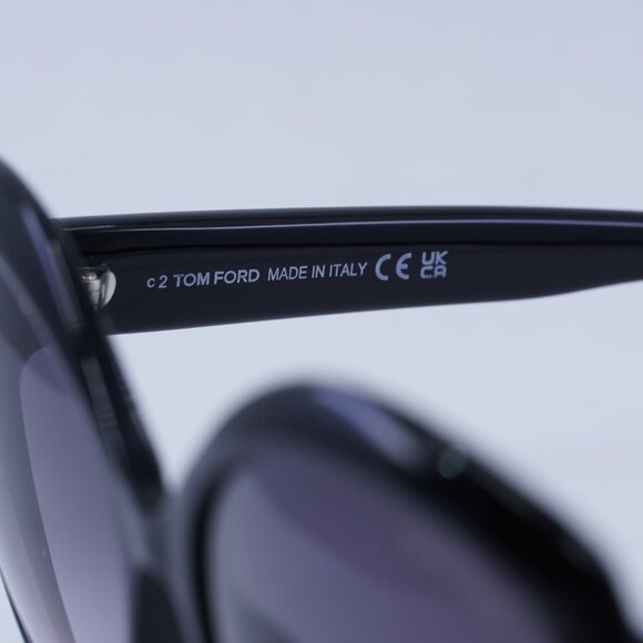 Tom Ford Chiara-02 FT0919 01B Sunglasses Black Butterfly Frame, Grey Lenses main image 6
